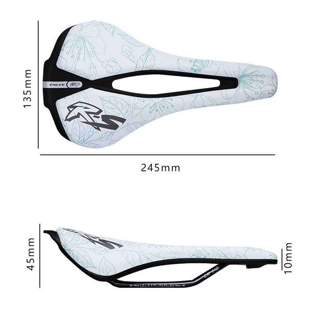 ENLEE RS Sport Saddle EVA+PU Microfiber Leather Cycling Bike Hollow Breathable Seat