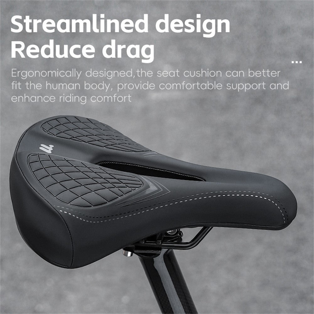 WEST BIKING Bicycle Saddle Wide Comfort Seat Shock Absorbing Spring Cushion with Taillight Mount
