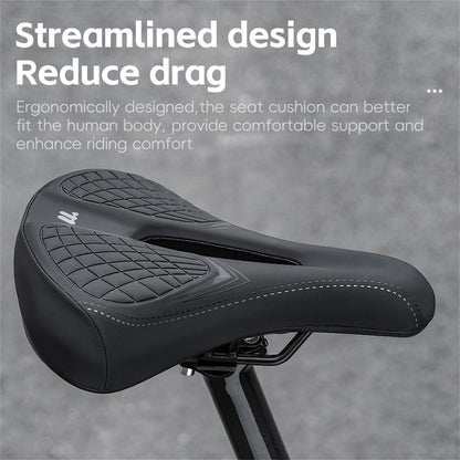 WEST BIKING Bicycle Saddle Wide Comfort Seat Shock Absorbing Spring Cushion with Taillight Mount