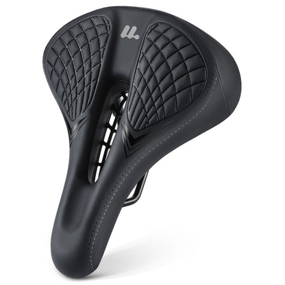 WEST BIKING Bicycle Saddle Wide Comfort Seat Shock Absorbing Spring Cushion with Taillight Mount