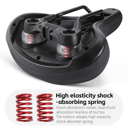 WEST BIKING Bicycle Saddle Wide Comfort Seat Shock Absorbing Spring Cushion with Taillight Mount