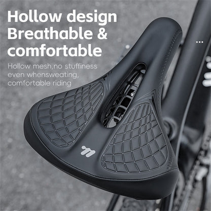 WEST BIKING Bicycle Saddle Wide Comfort Seat Shock Absorbing Spring Cushion with Taillight Mount