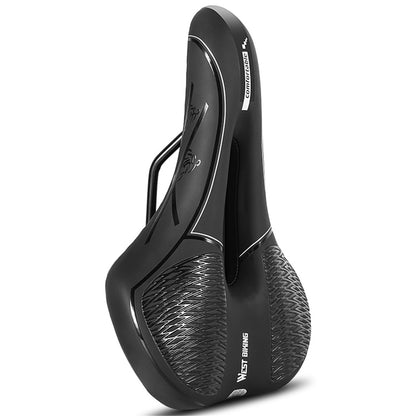 WEST BIKING Bicycle Saddle Reflective Soft PU Leather MTB Shockproof Seat Cushion