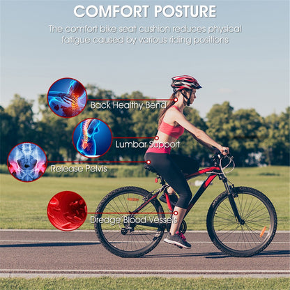 WEST BIKING Bicycle Saddle Reflective Soft PU Leather MTB Shockproof Seat Cushion