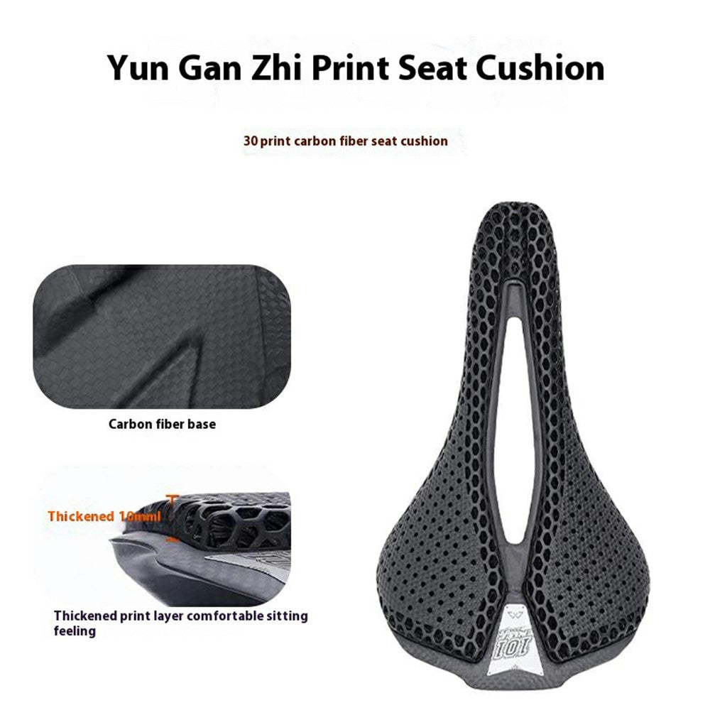 ENLEE E22144 3D Printed Carbon Fiber Saddle for Road Mountain Bike Shock Absorbing Cycling Seat Cushion