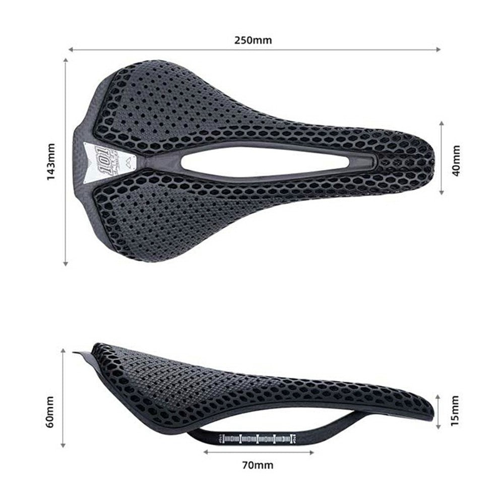 ENLEE E22144 3D Printed Carbon Fiber Saddle for Road Mountain Bike Shock Absorbing Cycling Seat Cushion