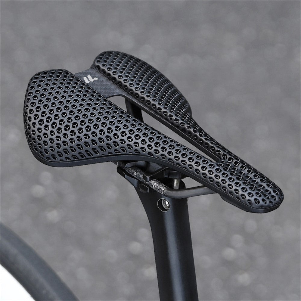 WEST BIKING YP0801250 3D Printed PU Bike Saddle Carbon Fiber Bike Seat Cushion for Road MTB Bikes, 240 x 150mm