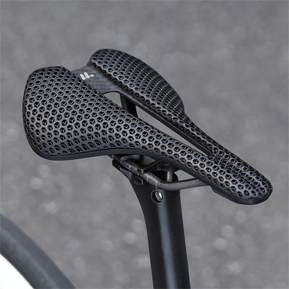 WEST BIKING YP0801250 3D Printed PU Bike Saddle Carbon Fiber Bike Seat Cushion for Road MTB Bikes, 240 x 150mm