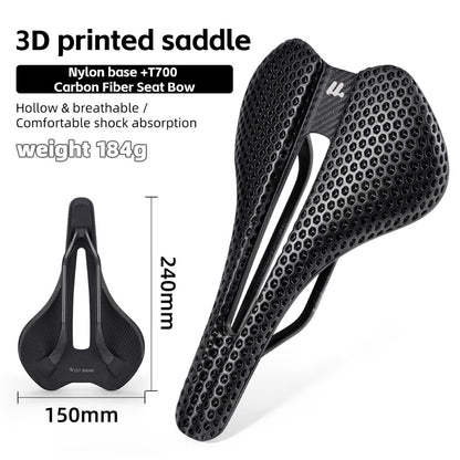 WEST BIKING YP0801250 3D Printed PU Bike Saddle Carbon Fiber Bike Seat Cushion for Road MTB Bikes, 240 x 150mm
