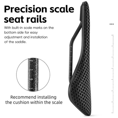 WEST BIKING YP0801250 3D Printed PU Bike Saddle Carbon Fiber Bike Seat Cushion for Road MTB Bikes, 240 x 150mm
