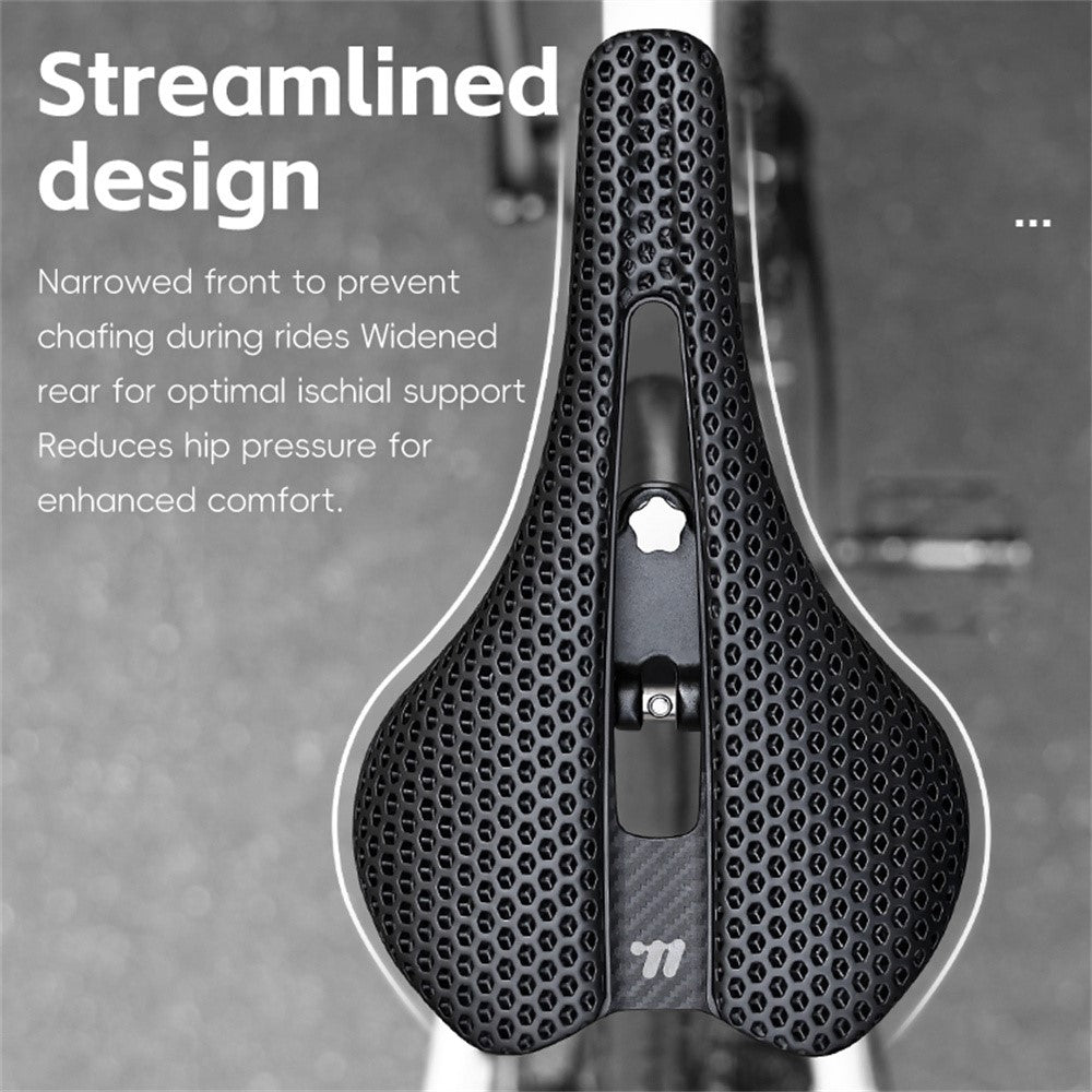 WEST BIKING YP0801249 3D Printed Bicycle Saddle Titanium Alloy Nylon Fiber Seat Cushion for MTB Bikes, 245 x 145mm
