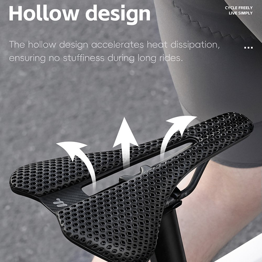 WEST BIKING YP0801249 3D Printed Bicycle Saddle Titanium Alloy Nylon Fiber Seat Cushion for MTB Bikes, 245 x 145mm