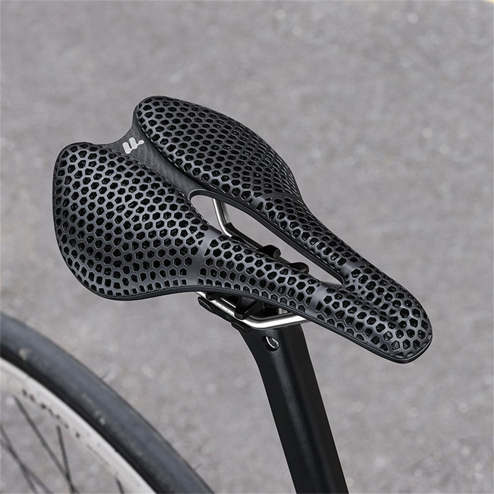 WEST BIKING YP0801249 3D Printed Bicycle Saddle Titanium Alloy Nylon Fiber Seat Cushion for MTB Bikes, 245 x 145mm