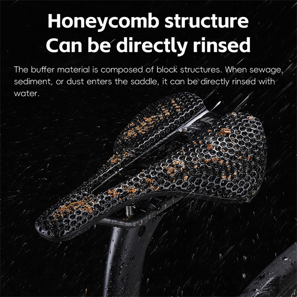 WEST BIKING YP0801248 3D Printed Bicycle Saddle Chromoly Steel Nylon Fiber Seat Cushion for MTB Bikes, 245 x 145mm