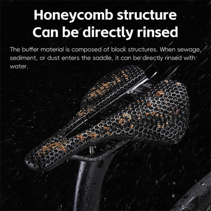 WEST BIKING YP0801248 3D Printed Bicycle Saddle Chromoly Steel Nylon Fiber Seat Cushion for MTB Bikes, 245 x 145mm