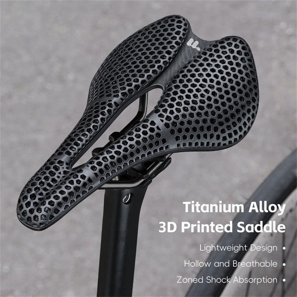 WEST BIKING YP0801248 3D Printed Bicycle Saddle Chromoly Steel Nylon Fiber Seat Cushion for MTB Bikes, 245 x 145mm