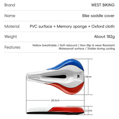 WEST BIKING YP0801256 Bicycle Cycling Seat Cover Road Bike Memory Foam Soft Saddle Cover