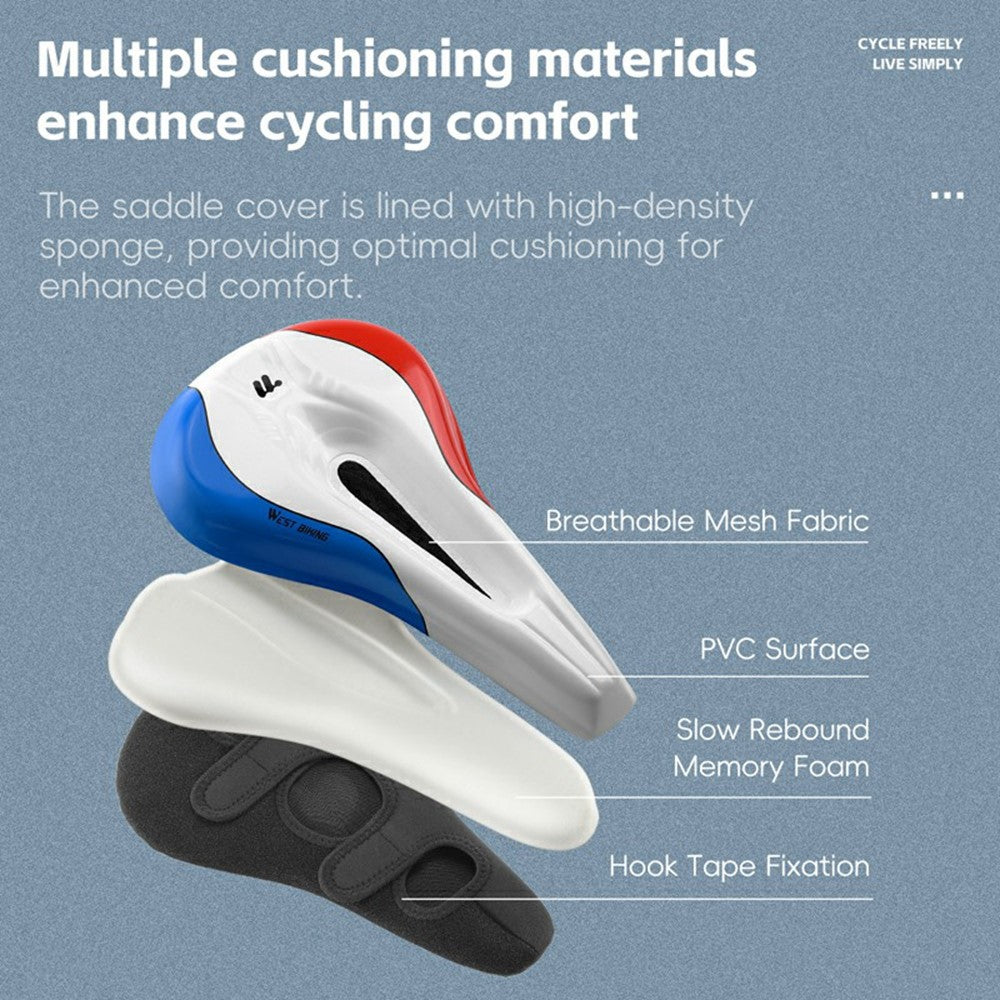 WEST BIKING YP0801256 Bicycle Cycling Seat Cover Road Bike Memory Foam Soft Saddle Cover