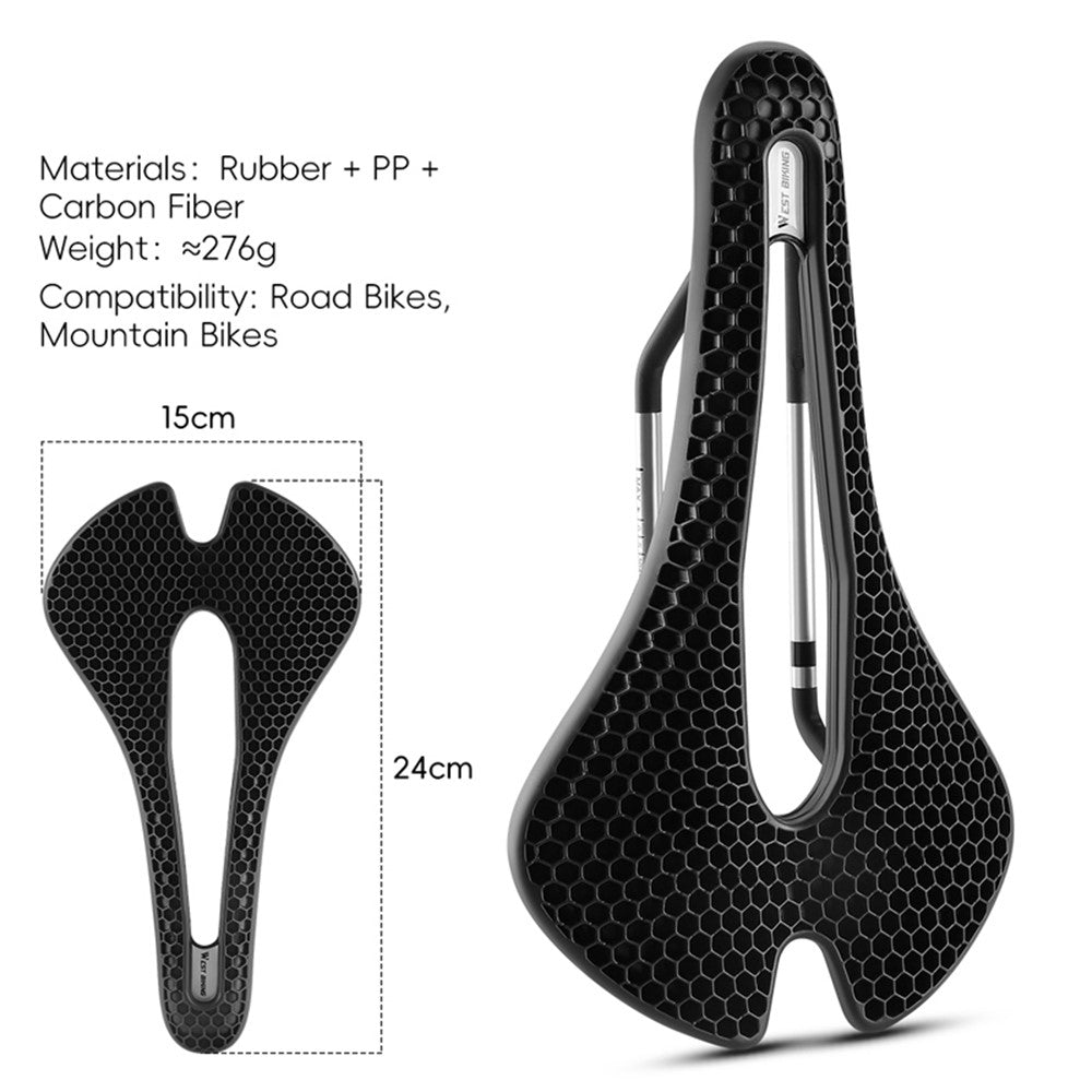WEST BIKING YP0801258-B Road MTB Bike Honeycomb Saddle Shock Absorbing Breathable Cycling Seat Cushion