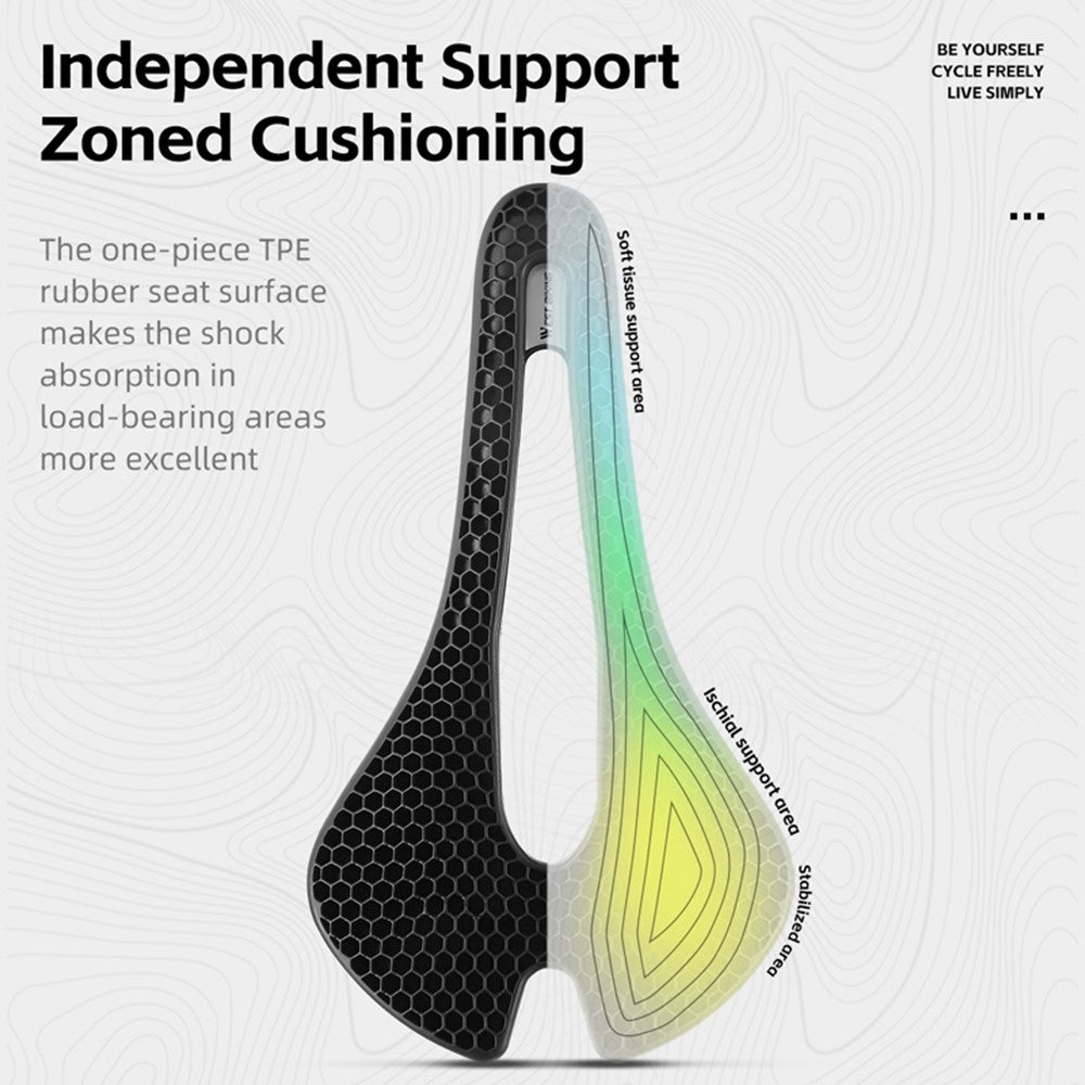 WEST BIKING YP0801258-B Road MTB Bike Honeycomb Saddle Shock Absorbing Breathable Cycling Seat Cushion