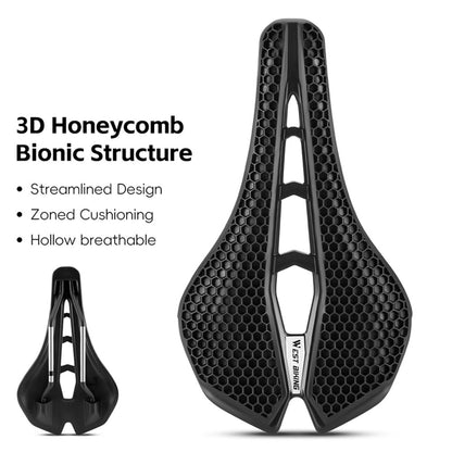 WEST BIKING YP0801258-A Bicycle Honeycomb Shock Absorbing Saddle Hollow Breathable Cycling Seat Cushion
