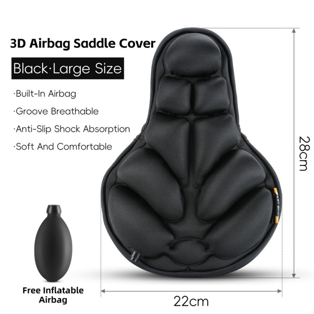 WEST BIKING YP0801260 Size L Inflatable 3D Air Cushion Bike Seat for Mountain Bike Shockproof Cycling Saddle Pad