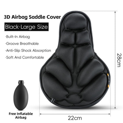 WEST BIKING YP0801260 Size L Inflatable 3D Air Cushion Bike Seat for Mountain Bike Shockproof Cycling Saddle Pad