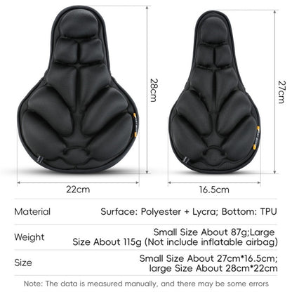 WEST BIKING YP0801260 Size L Inflatable 3D Air Cushion Bike Seat for Mountain Bike Shockproof Cycling Saddle Pad