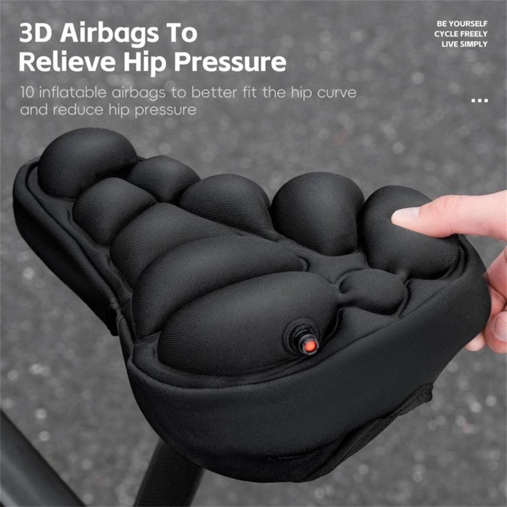 WEST BIKING YP0801260 Size L Inflatable 3D Air Cushion Bike Seat for Mountain Bike Shockproof Cycling Saddle Pad
