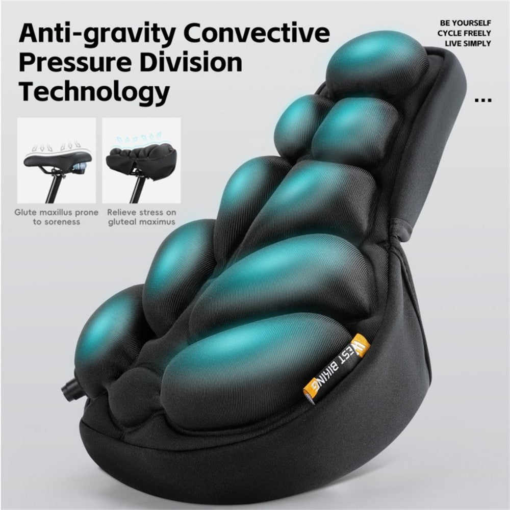 WEST BIKING YP0801260 Size L Inflatable 3D Air Cushion Bike Seat for Mountain Bike Shockproof Cycling Saddle Pad