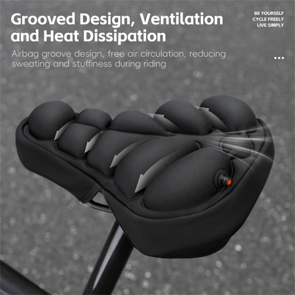 WEST BIKING YP0801260 Size L Inflatable 3D Air Cushion Bike Seat for Mountain Bike Shockproof Cycling Saddle Pad