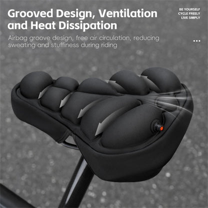 WEST BIKING YP0801260 Size L Inflatable 3D Air Cushion Bike Seat for Mountain Bike Shockproof Cycling Saddle Pad