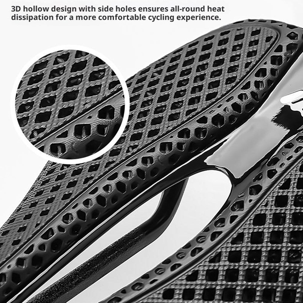 WEST BIKING YP0801262 3D Printed Carbon Fiber Saddle Shockproof Cycling Seat Cushion for Mountain Bike