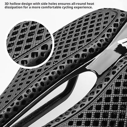 WEST BIKING YP0801262 3D Printed Carbon Fiber Saddle Shockproof Cycling Seat Cushion for Mountain Bike