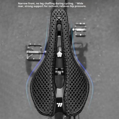 WEST BIKING YP0801262 3D Printed Carbon Fiber Saddle Shockproof Cycling Seat Cushion for Mountain Bike