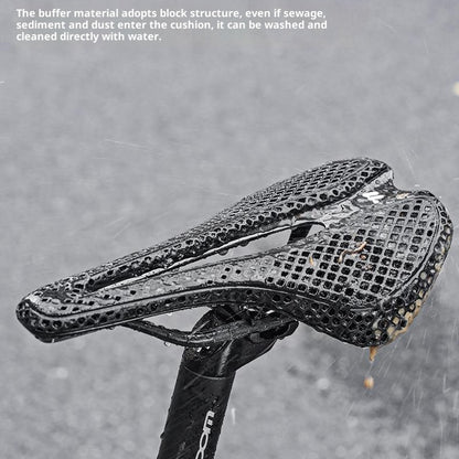 WEST BIKING YP0801262 3D Printed Carbon Fiber Saddle Shockproof Cycling Seat Cushion for Mountain Bike