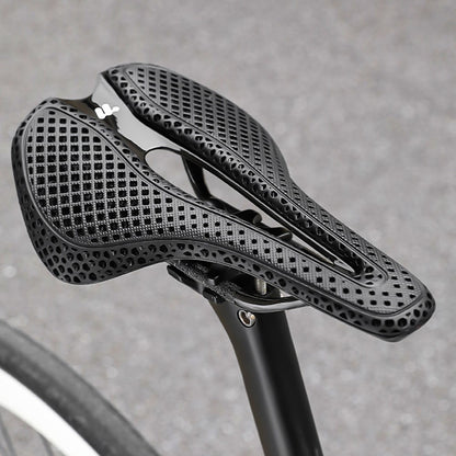 WEST BIKING YP0801262 3D Printed Carbon Fiber Saddle Shockproof Cycling Seat Cushion for Mountain Bike