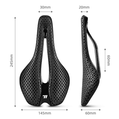 WEST BIKING YP0801262 3D Printed Carbon Fiber Saddle Shockproof Cycling Seat Cushion for Mountain Bike