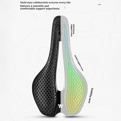 WEST BIKING YP0801262 3D Printed Carbon Fiber Saddle Shockproof Cycling Seat Cushion for Mountain Bike