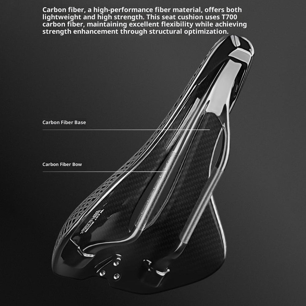 WEST BIKING YP0801262 3D Printed Carbon Fiber Saddle Shockproof Cycling Seat Cushion for Mountain Bike