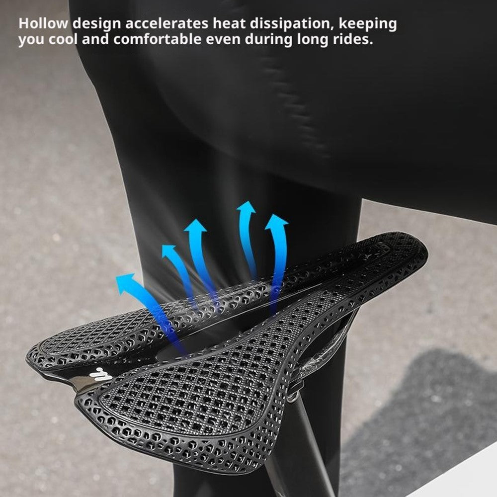 WEST BIKING YP0801262 3D Printed Carbon Fiber Saddle Shockproof Cycling Seat Cushion for Mountain Bike