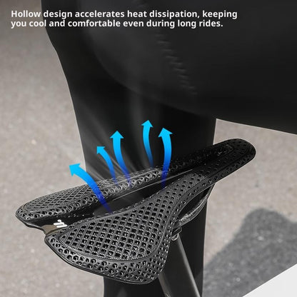 WEST BIKING YP0801262 3D Printed Carbon Fiber Saddle Shockproof Cycling Seat Cushion for Mountain Bike
