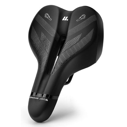 WEST BIKING YP0801263 Bicycle Seat Saddle with Warning Tail Light Hollow-Out Shock Absorption Bike Seat Cushion