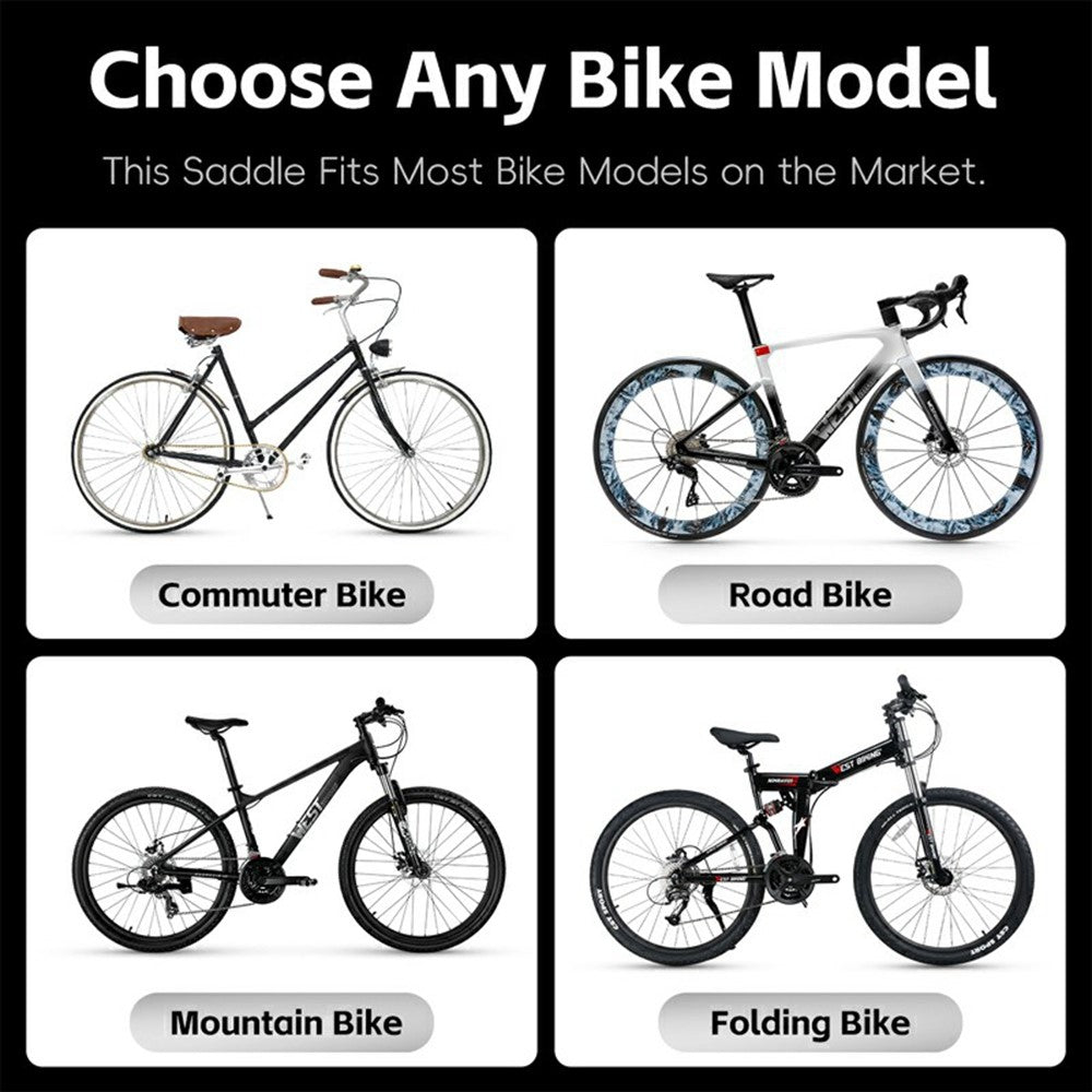 WEST BIKING YP0801263 Bicycle Seat Saddle with Warning Tail Light Hollow-Out Shock Absorption Bike Seat Cushion