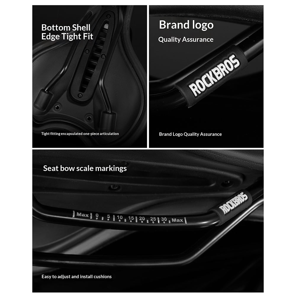 ROCKBROS 6868T PU Leather Bike Saddle Central Hollow Seat Cushion for Mountain Road Folding Bicycle