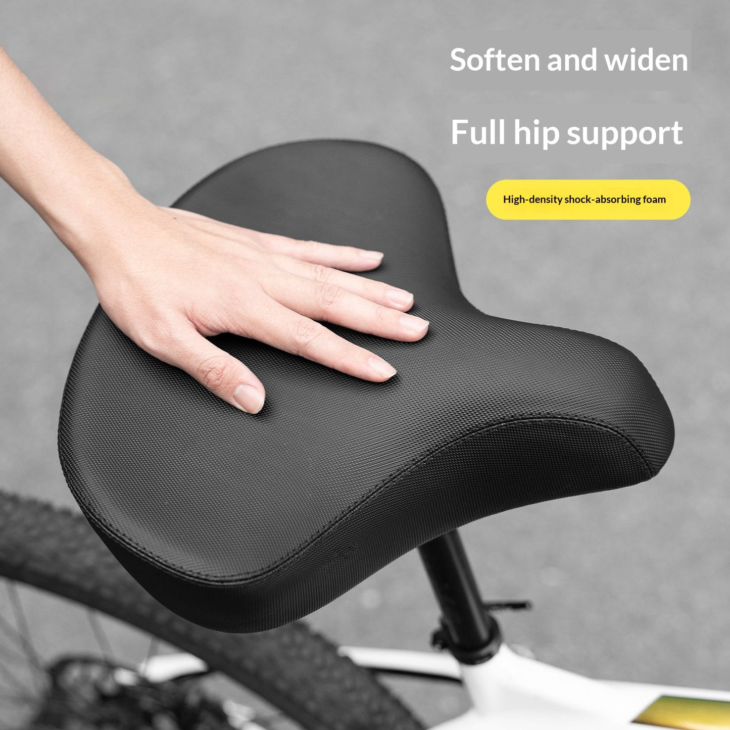 ROCKBROS Shock Absorption Bicycle Saddle Thick Cushioned PU Leather Bike Seat for Mountain Road Bike