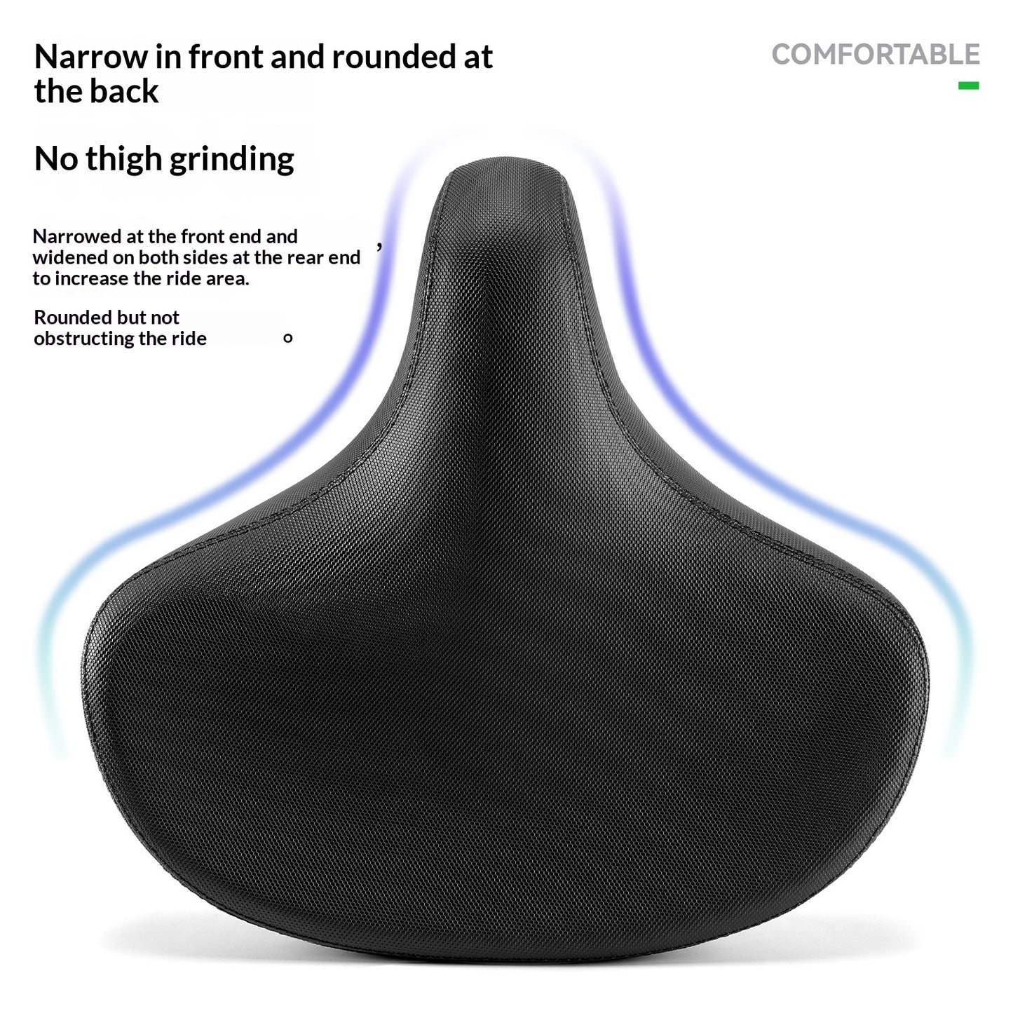 ROCKBROS Shock Absorption Bicycle Saddle Thick Cushioned PU Leather Bike Seat for Mountain Road Bike