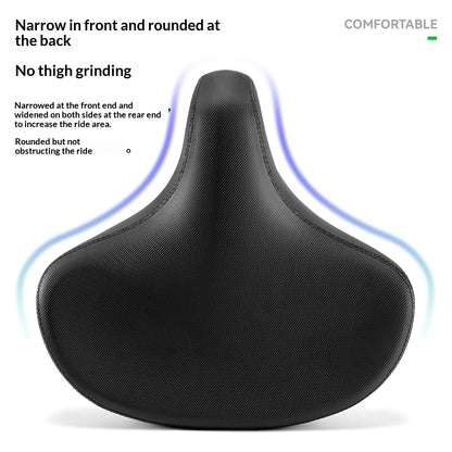 ROCKBROS Shock Absorption Bicycle Saddle Thick Cushioned PU Leather Bike Seat for Mountain Road Bike