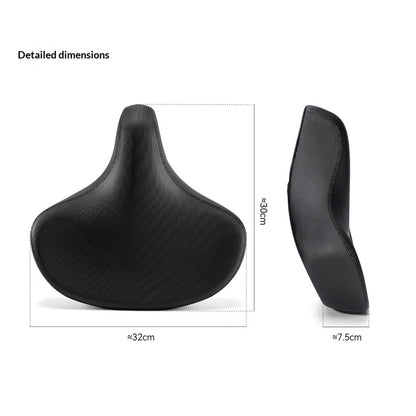 ROCKBROS Shock Absorption Bicycle Saddle Thick Cushioned PU Leather Bike Seat for Mountain Road Bike