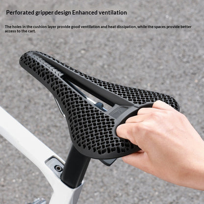 WEST BIKING YP08012653D Honeycomb Hollow Bike Saddle Breathable Seat Cushion for Road Mountain Bike